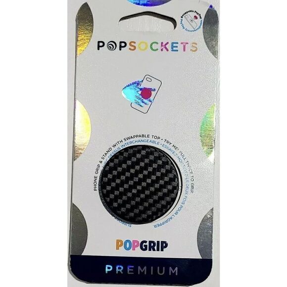 PopSockets PopGrip Premium Cell Phone Grip & Stand- Carbonite Weave - Picture 1 of 2